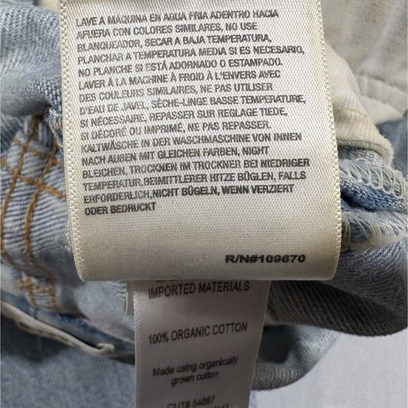 Agolde Women 90s High Rise Loose Fit Raw Hem Destroyed Ripped Jeans Blue Sz 29 - Picture 10 of 14